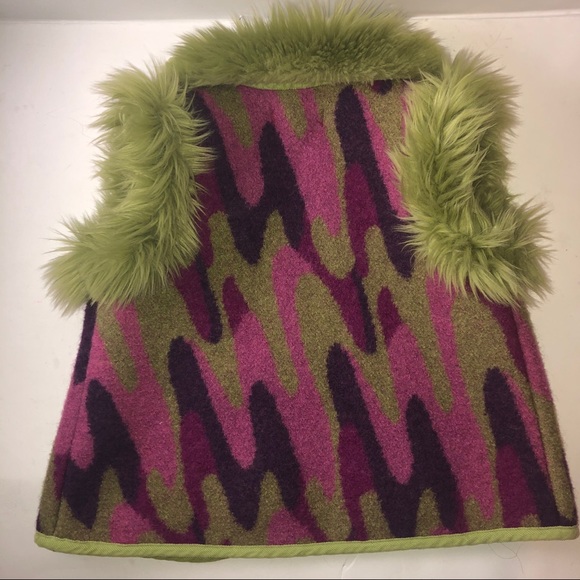 Koochi Ku Girls’ Jacket Vest Faux Shag Trim Sz 4/5 - Picture 6 of 8